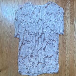 Elegant Women's Dress in Cream and Brown